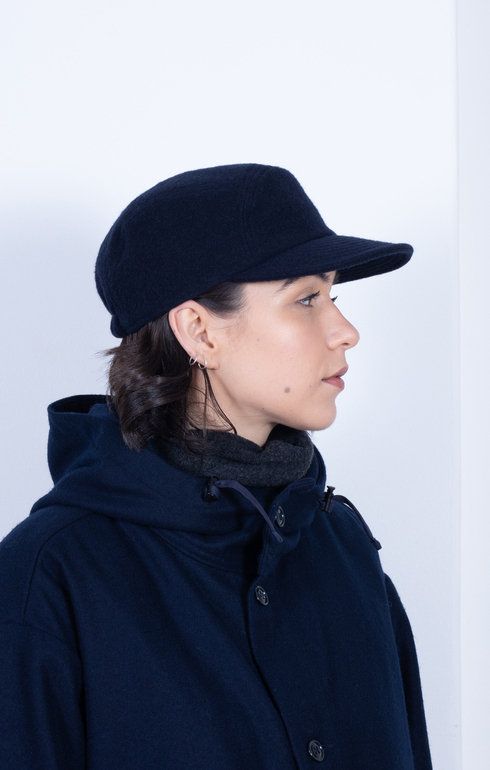Wool Flannel Cap Navy