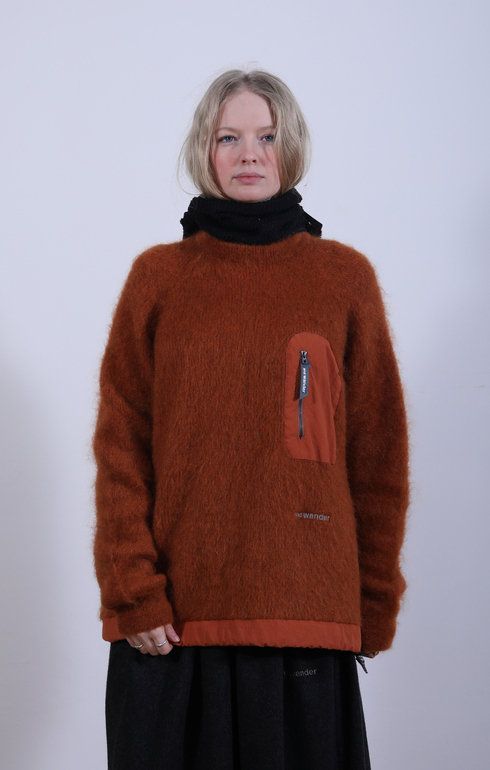 Mohair Wool Sweater Orange