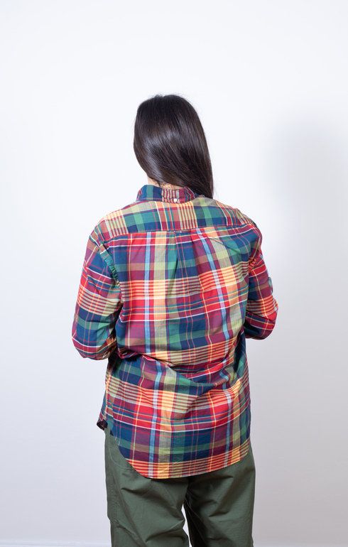 BD Poplin Shirt Scarlet & Green Archive Madras