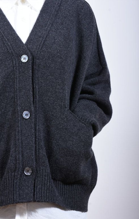 Meri Saddle Cardigan Charcoal