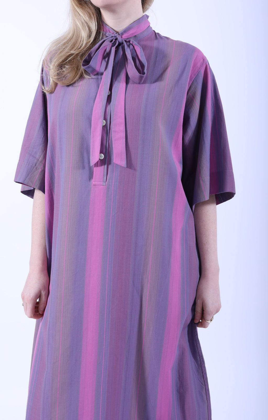 Ascot Collar Dress Pink