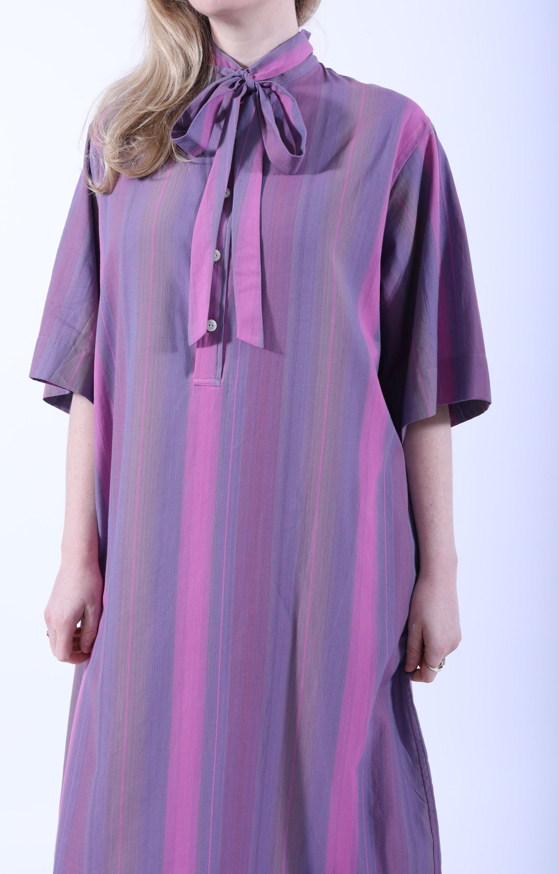 Ascot Collar Dress Pink