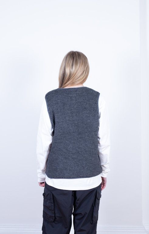 Wool Fleece Vest Charcoal