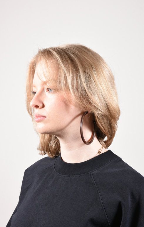 Earrings Horn XXL Loop Brown
