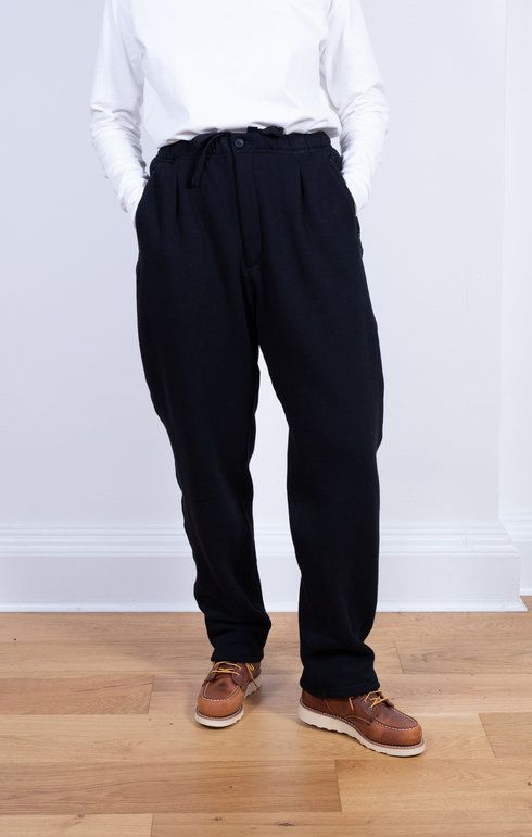 Jog Pant Black Cotton Heavy Fleece