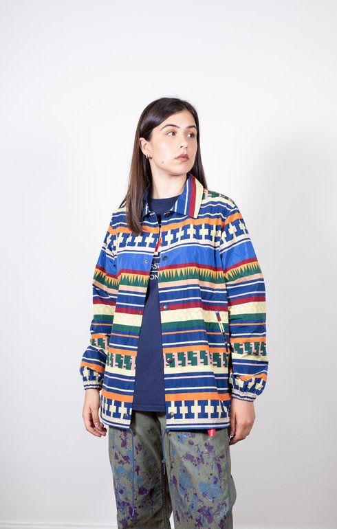 Coach Jacket Poly Taffeta/Print Blue