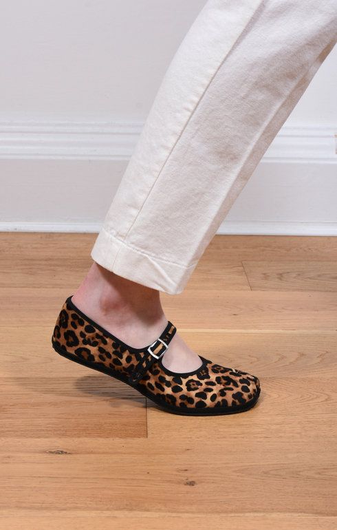 Tabi Mary Jane Shoes in Velvet Cheetah