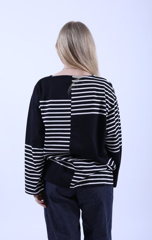 Slip Panel Basque Shirt Navy