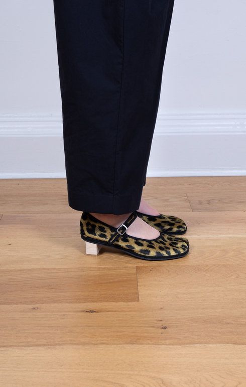 Heel M.J Velvet Leopard Yellow