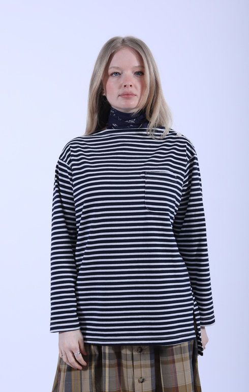Basque Shirt Navy/White Stripe