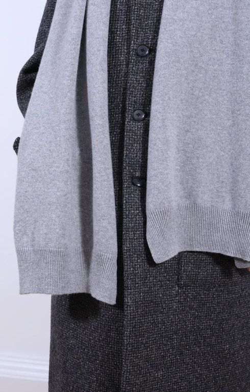 Plain Cashmere Knit Scarf Brume