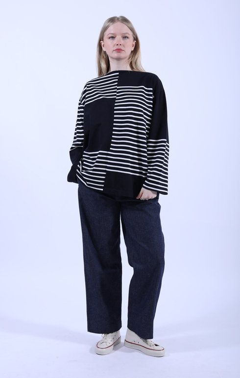 Slip Panel Basque Shirt Navy