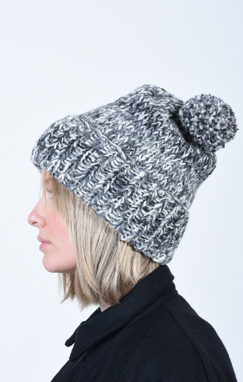 Double Cuff Cap Mix Heather Ivory Mix