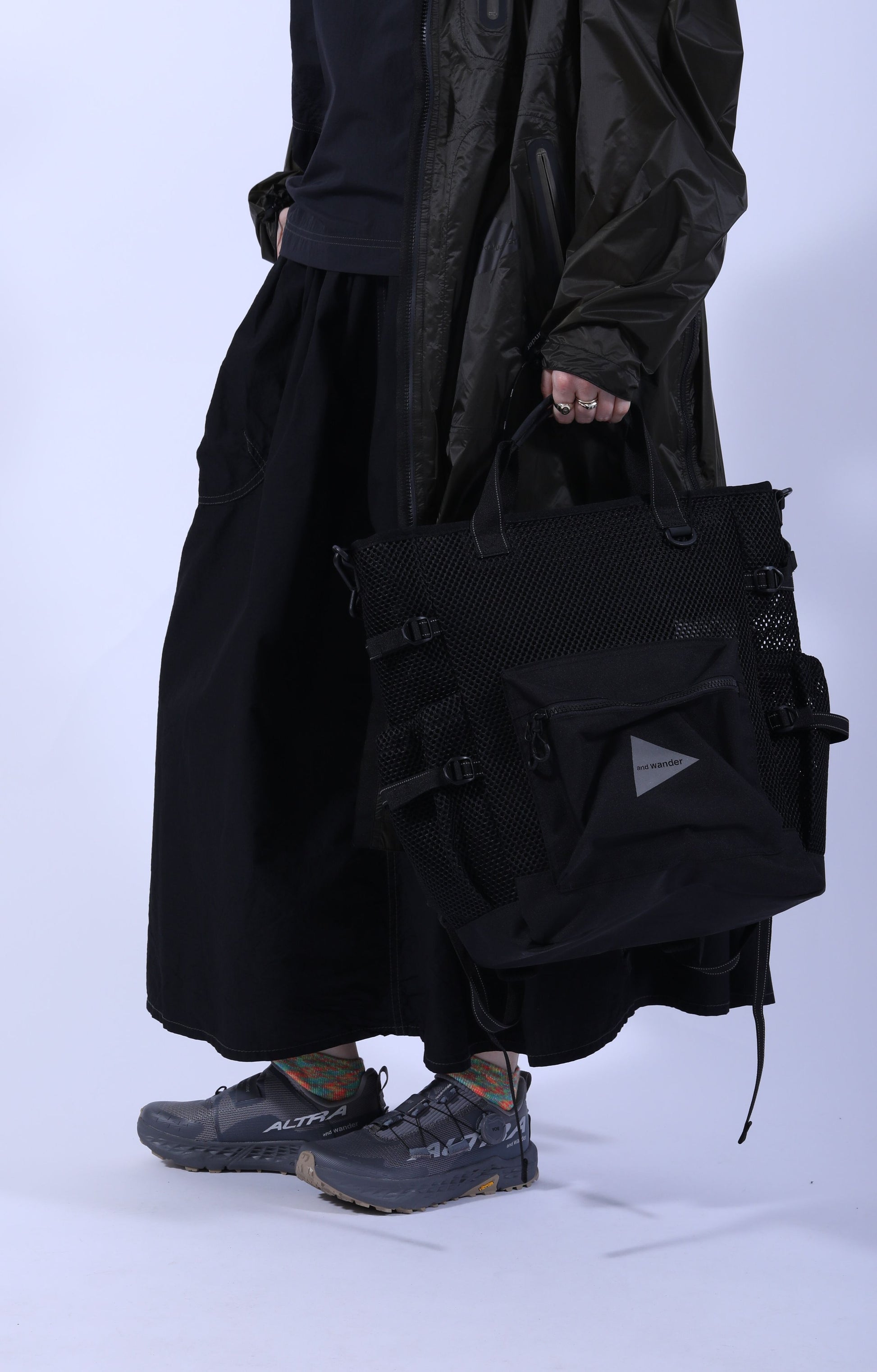 3D Mesh 2Way Tote Bag Black