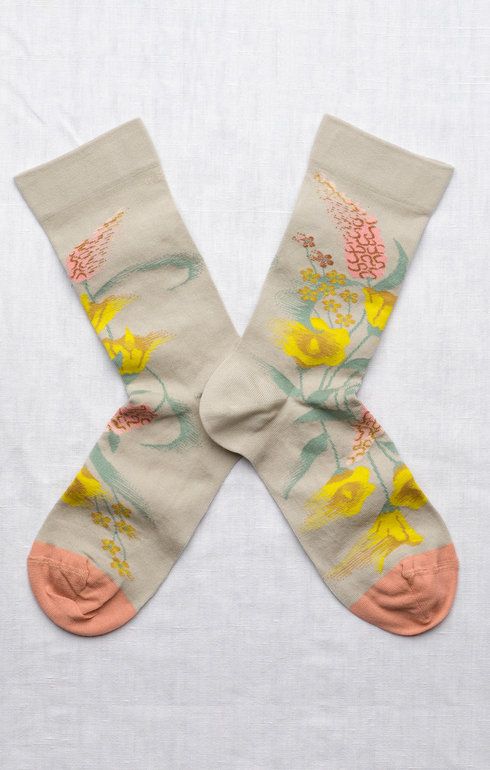 Chaussette Fleurs Celadon