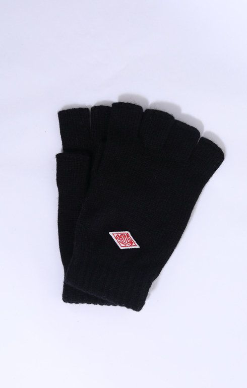 Fingerless Knit Gloves Black