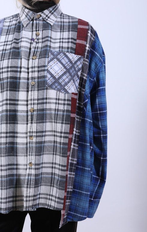 Rebuild Shirt 7 Cuts Over Dye Mix Blue