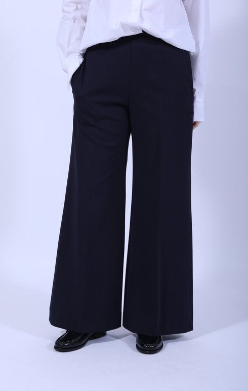 Flared Trousers Techno Navy Blue