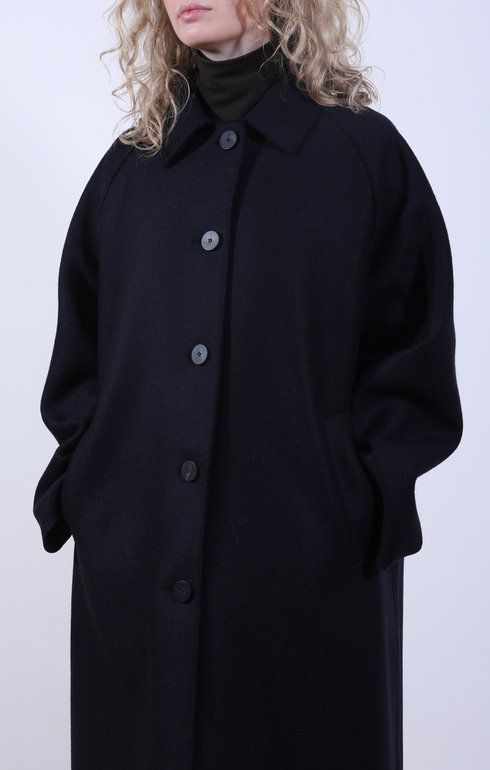 Balmacaan Coat Navy Blue