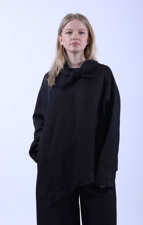 Bute Top W/ Detachable Scarf Darkest Navy