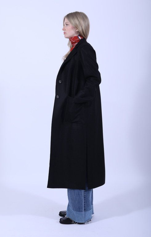 Long Boxy Coat Black