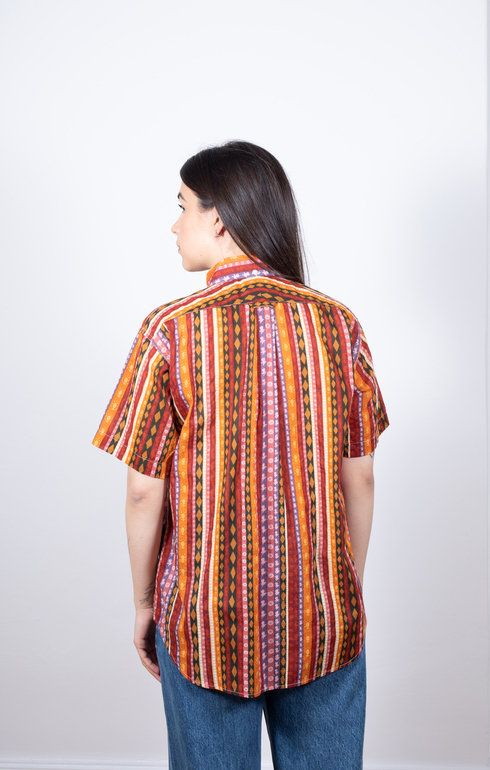 Popover BD Shirt Orange Batik Stripe