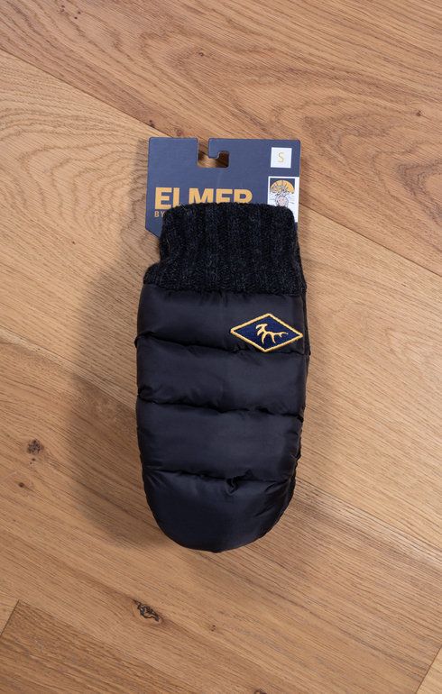 Recycled Polyester & Sheep Leather Mittens - Black