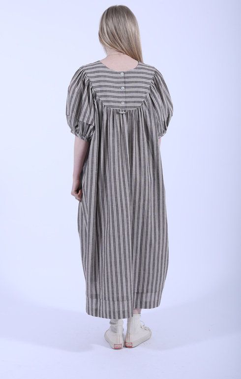 Romy Dress Bark/Ecru