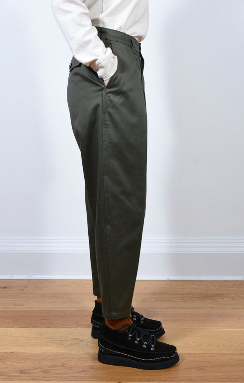 Riding Pants in Olive Sateen