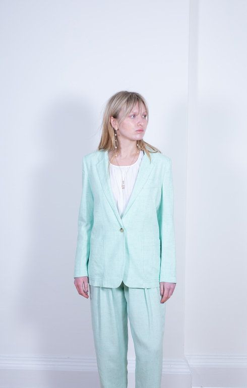 Tweed Silk Jacket Mint