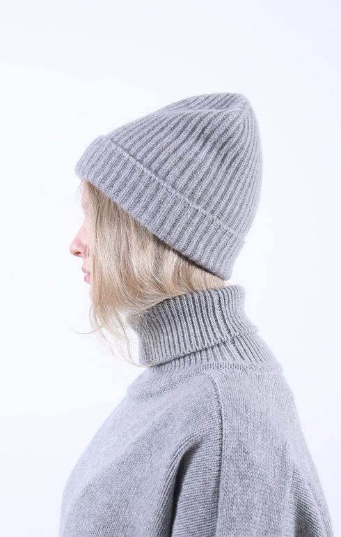 Cashmere Rib Beanie Brume