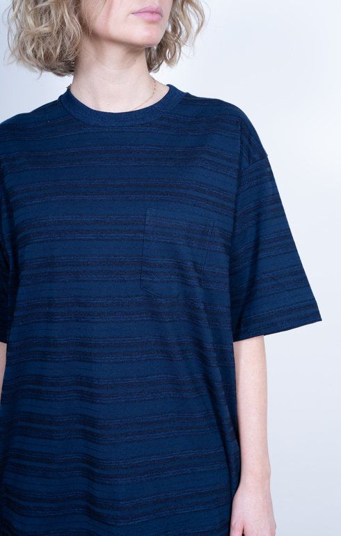 Indigo Stripe Tee Smolder Black