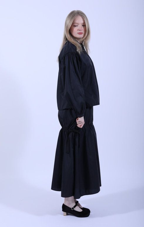 Apollo Channel Tie Skirt Ebony