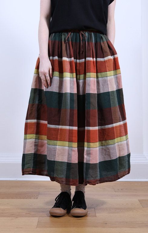 Original Check Gathered Skirt