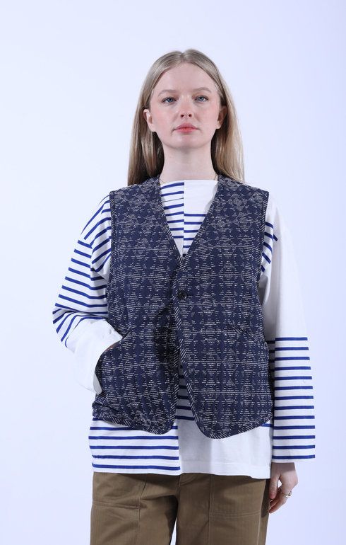 Back Slit Vest Navy