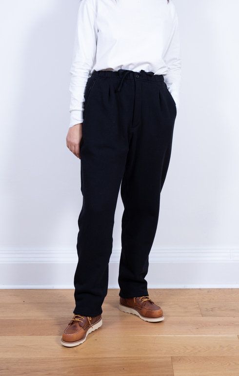Jog Pant Black Cotton Heavy Fleece