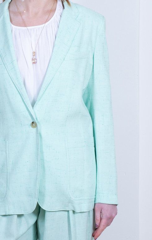 Tweed Silk Jacket Mint