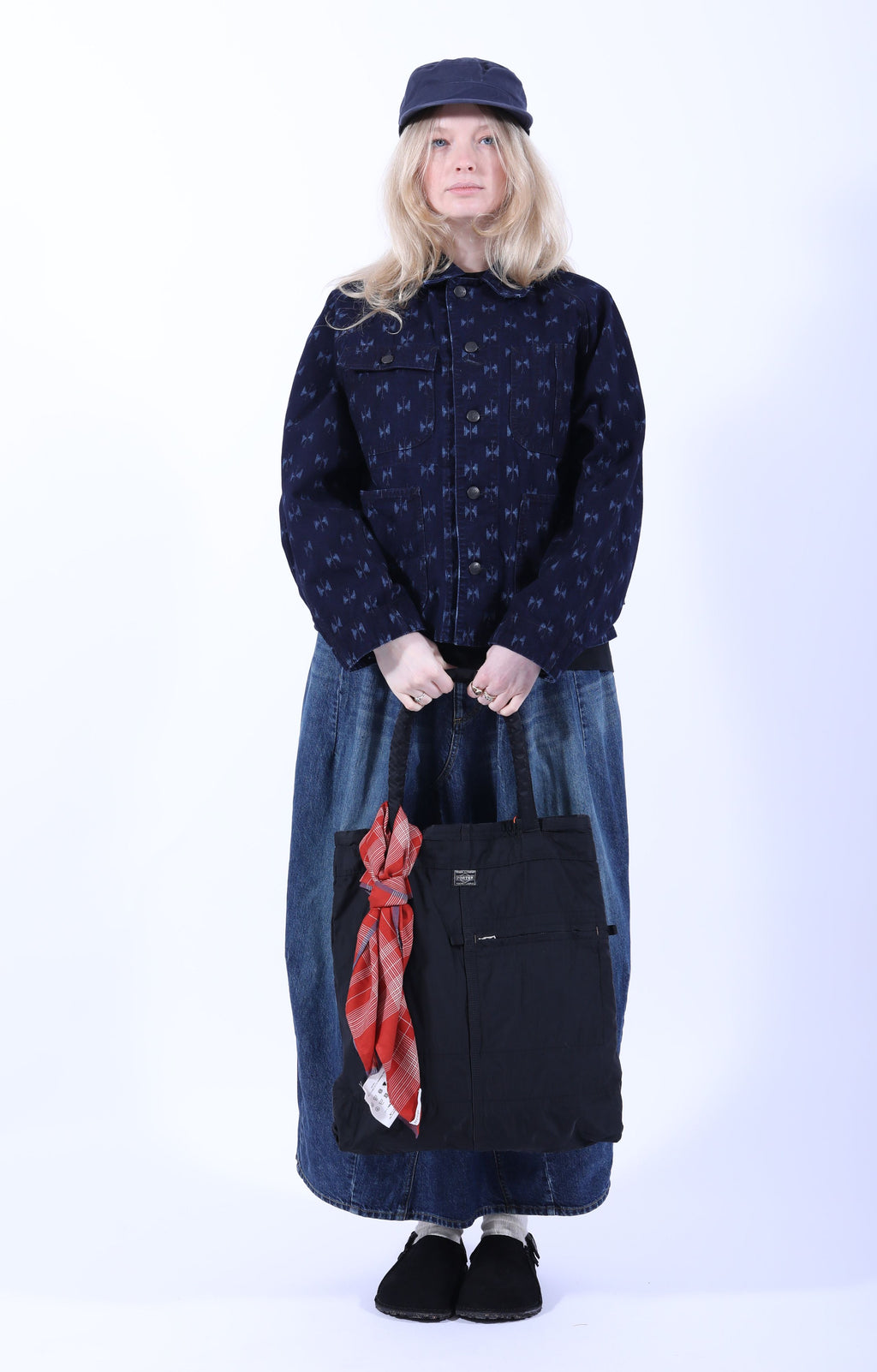 Short Coverall Jacket 9oz Printed Indigo Papillon