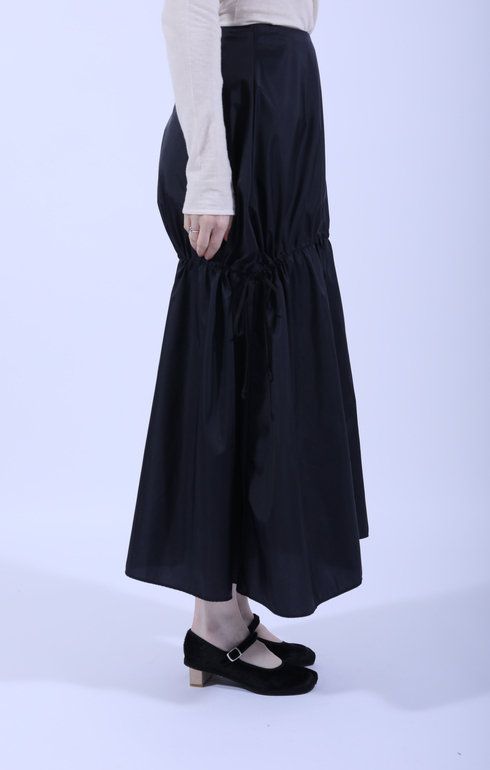 Apollo Channel Tie Skirt Ebony