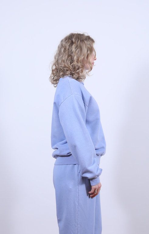 8oz Pigment Crew Sweatshirt Light Blue