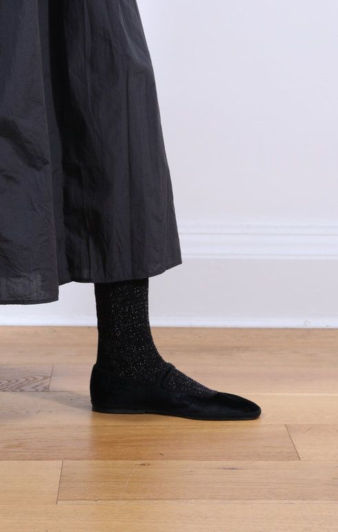 Square Toe Velvet Cayman Black