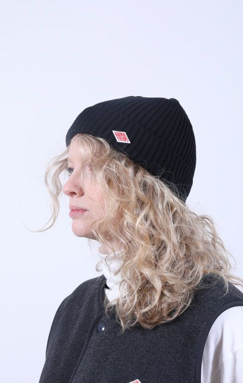 Rib Knit Cap Black