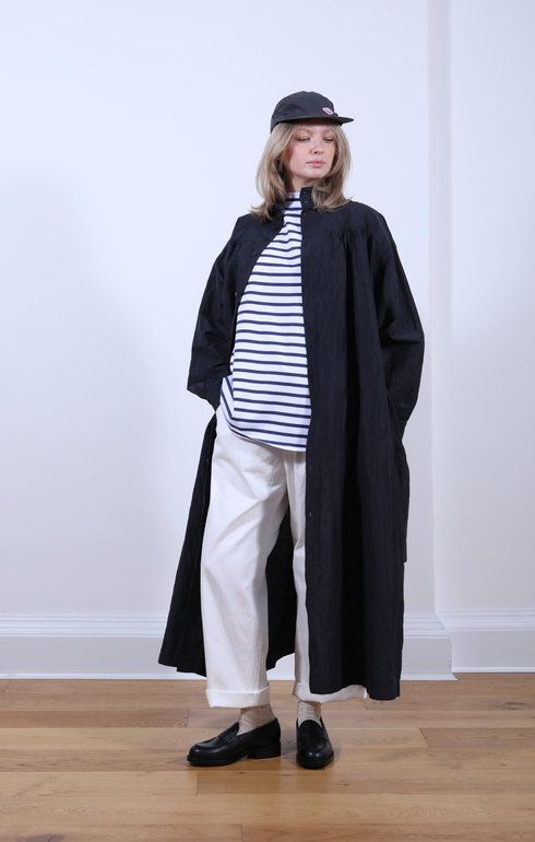 Boat Neck Half Sleeve Shirt Stripe Navy