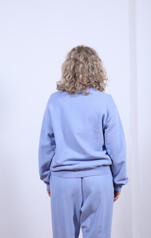 8oz Pigment Crew Sweatshirt Light Blue