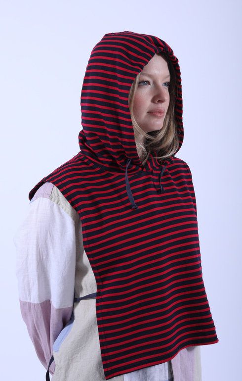 Hooded Interliner Red/Navy Stripe