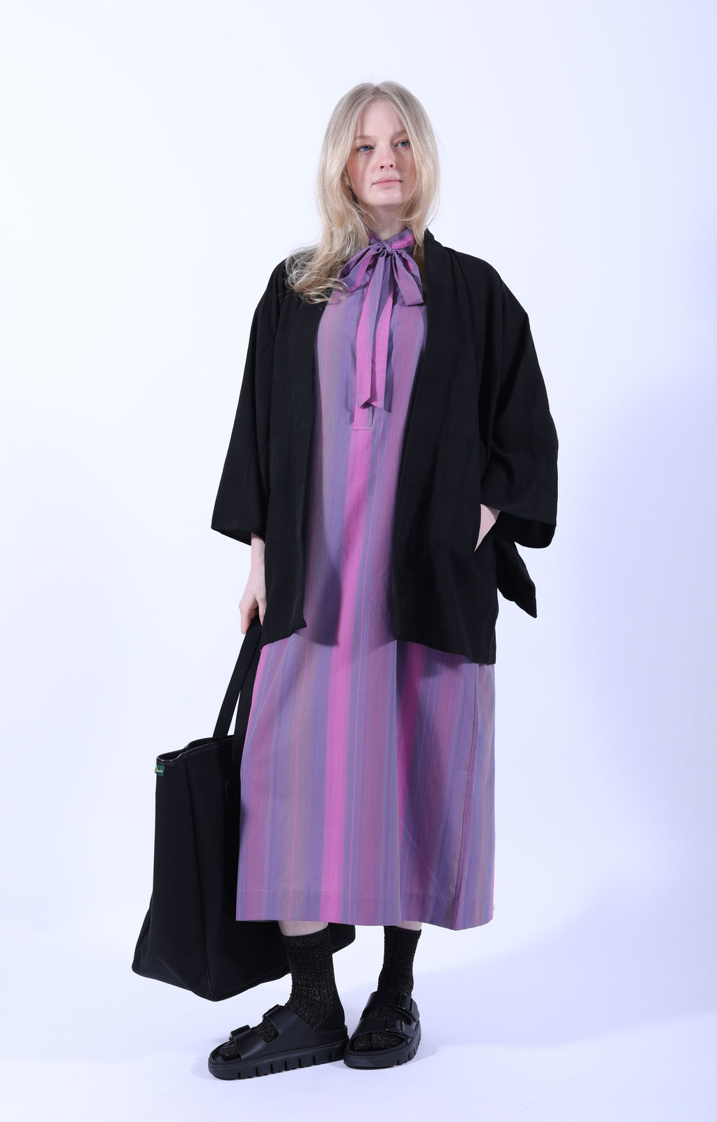 Ascot Collar Dress Pink