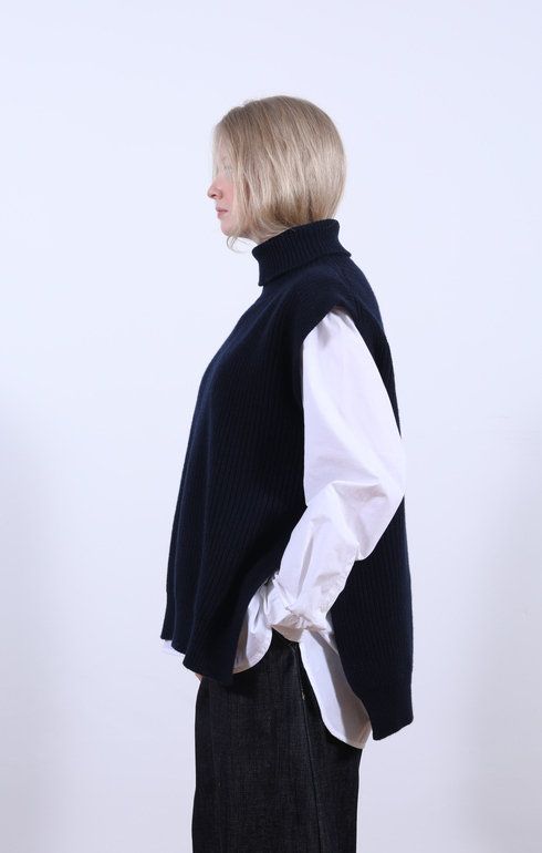 Meri Roll Neck Tabard Marino