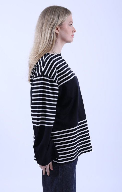 Slip Panel Basque Shirt Navy