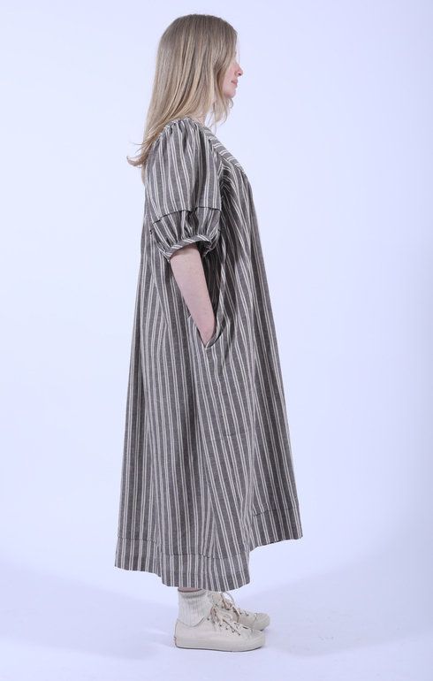 Romy Dress Bark/Ecru