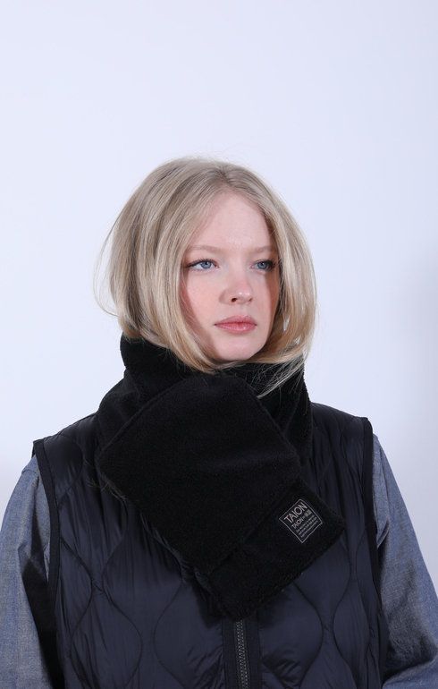 Military Down Scarf- Black x Black